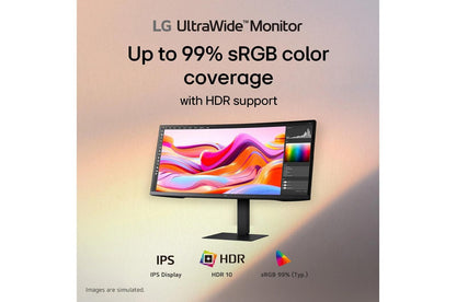 Lg 34U650AB 34 Inch UltraWide™ WQHD IPS 100Hz USB-C PD 96W Computer Monitor with Built-in KVM/Power