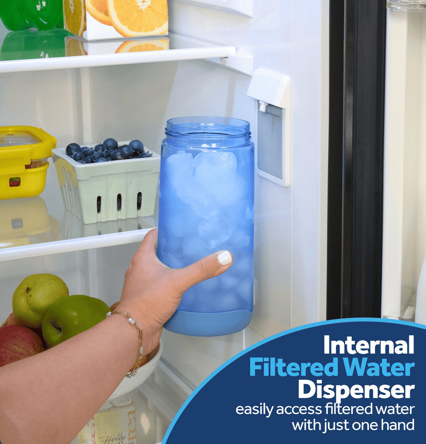 GKS24NYYFS GE® 24.2 Cu. Ft. Counter-Depth Side-By-Side Refrigerator with Internal Dispenser and In-Door Icemaker