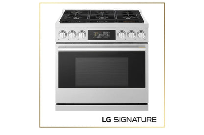 LPGU6319Y LG SIGNATURE 6.3 cu. ft. Smart Gas Slide-In Pro Range with Dynamic ProBake Convection®, Air Fry, Air Sous Vide and Roast Mode