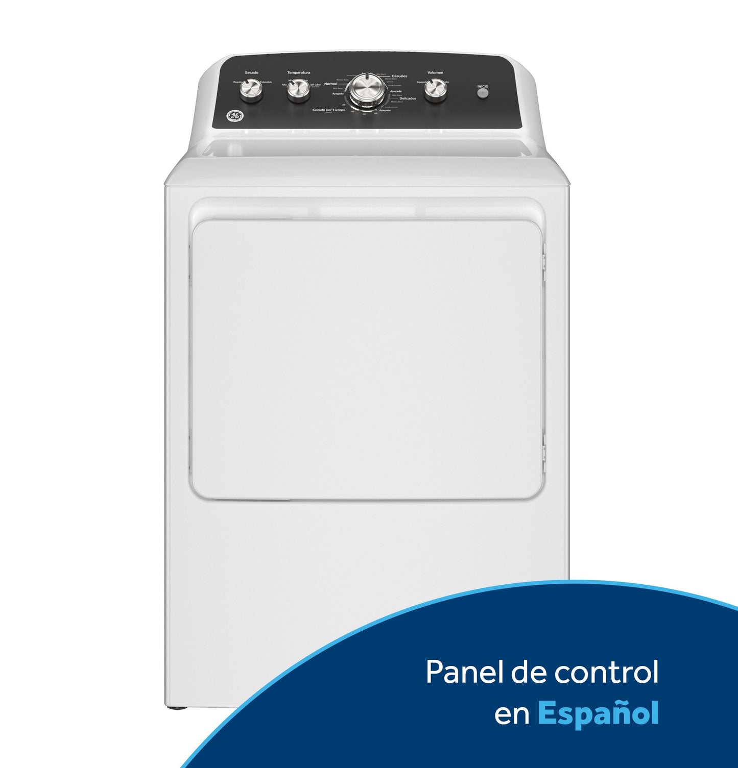 ETD48EASWWB GE® 7.2 cu. ft. Capacity Electric Dryer with Spanish Panel and Up To 120 ft. Venting