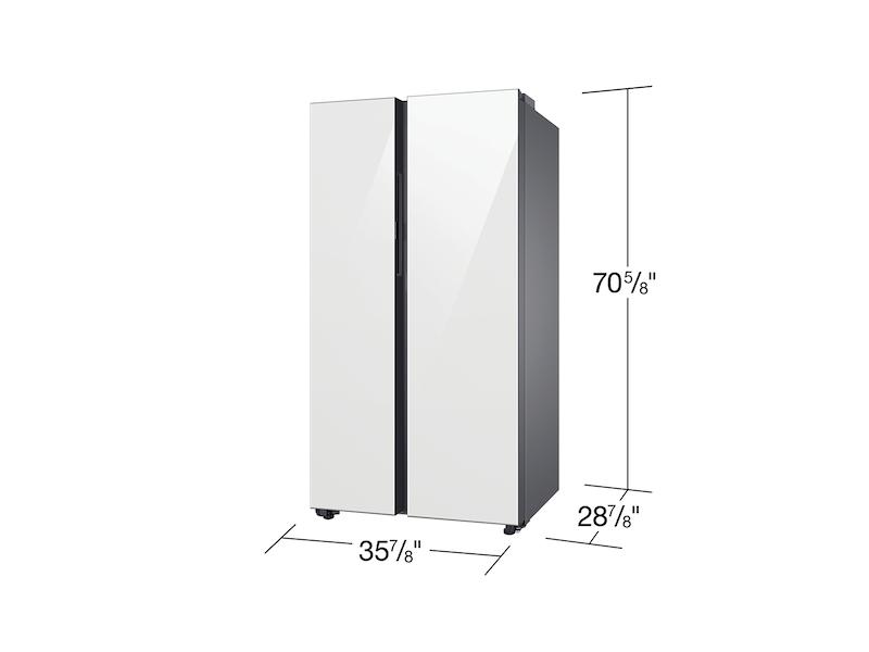 Samsung Bespoke Counter Depth Side-by-Side 23 cu. ft. Refrigerator with Beverage Center™ in White Glass