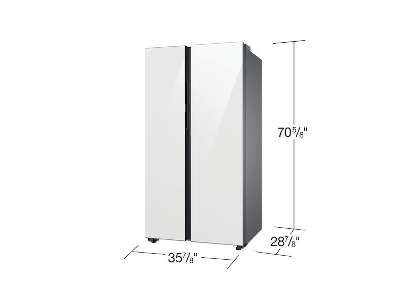 Samsung RS23CB760012 Bespoke Counter Depth Side-by-Side 23 cu. ft. Refrigerator with Beverage Center™ in White Glass