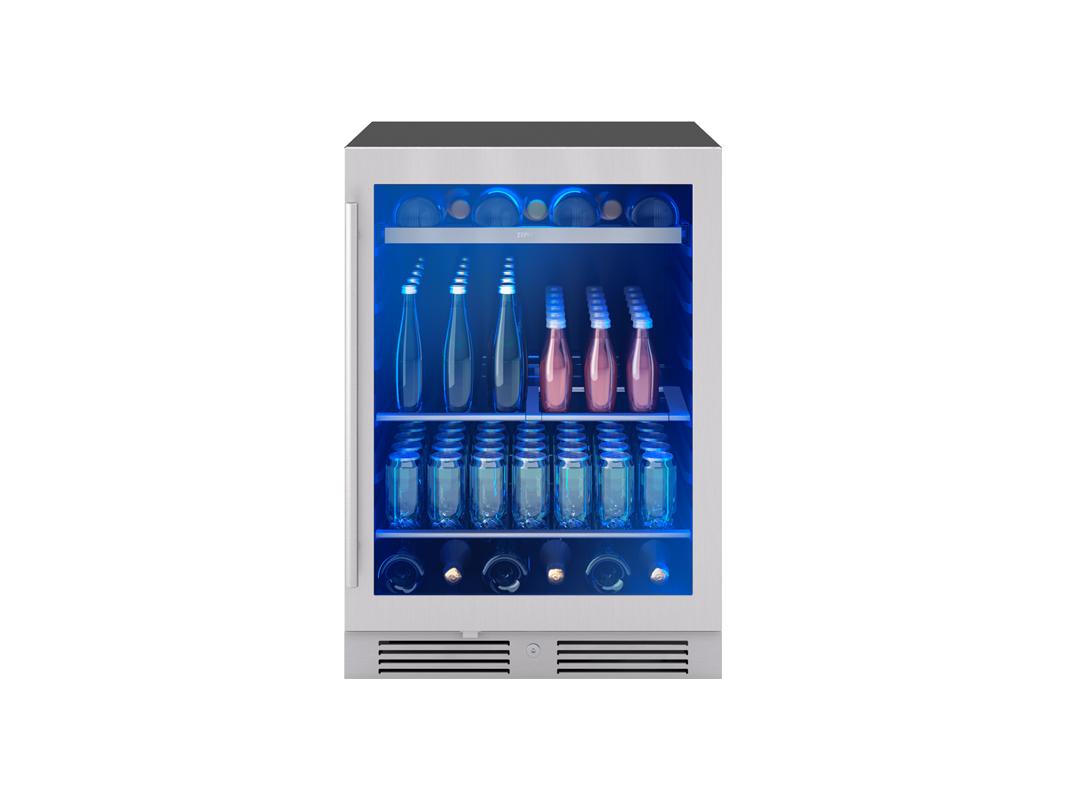 PRB24C01CG Presrv Bev Cooler, 24in UC, SS+Gls, Rvs Door, 1Z