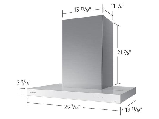 Samsung NK30CB600W12AA 30" Bespoke Smart Wall Mount Hood in Clean White