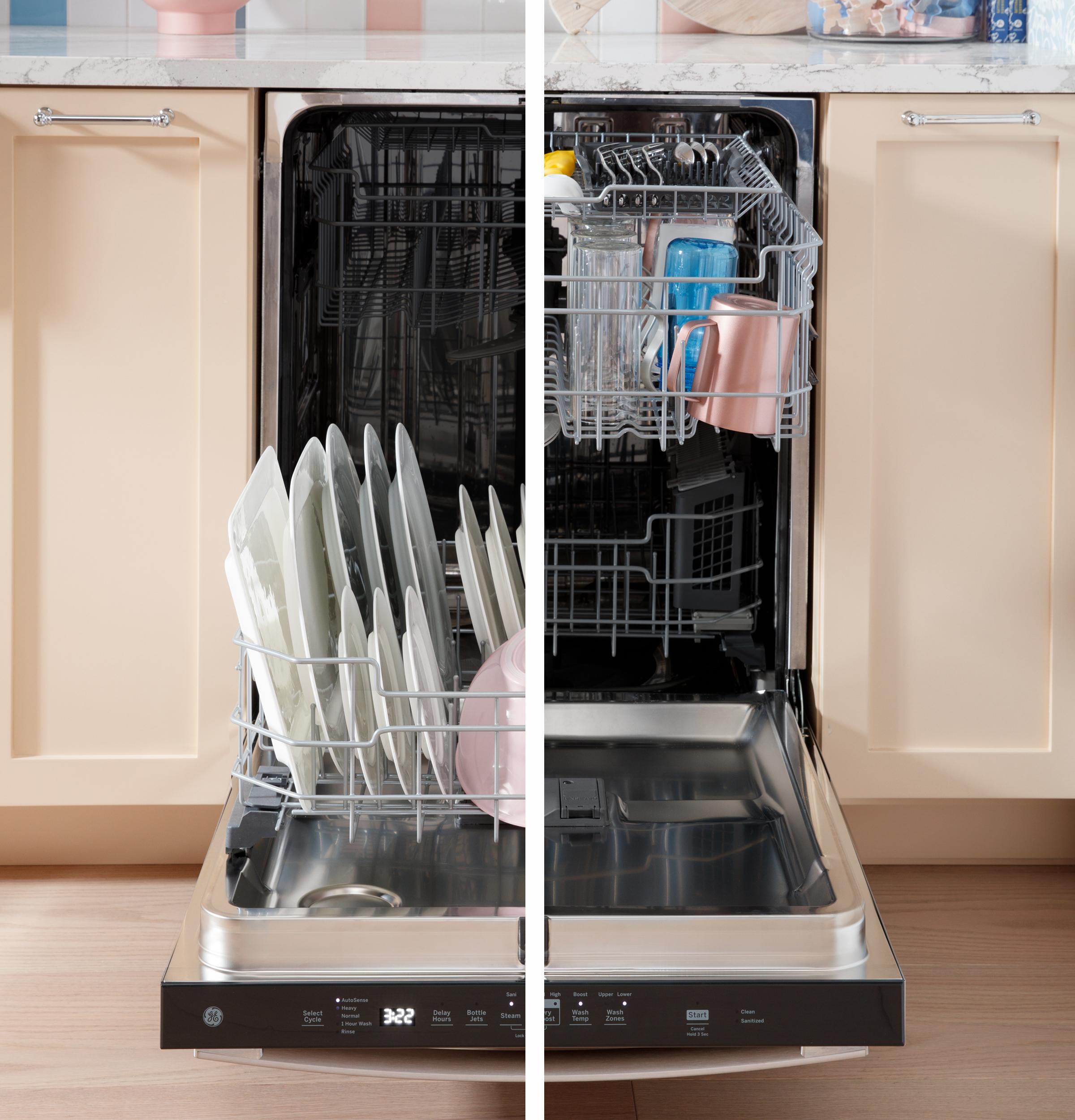 GE® ENERGY STAR® Fingerprint Resistant Top Control with Stainless Steel Interior Dishwasher with Sanitize Cycle