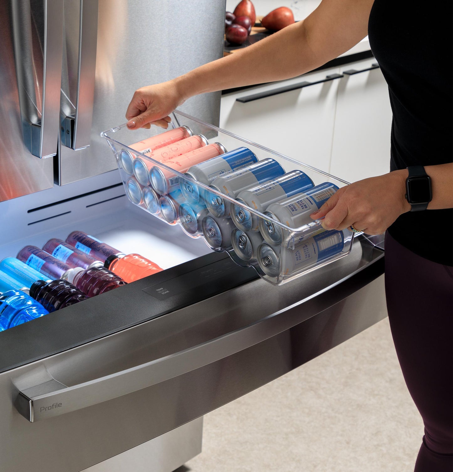 PJE23BYWFS GE Profile™ ENERGY STAR® 23.2 Cu. Ft. Smart Counter-Depth Fingerprint Resistant 4-Door French-Door Refrigerator