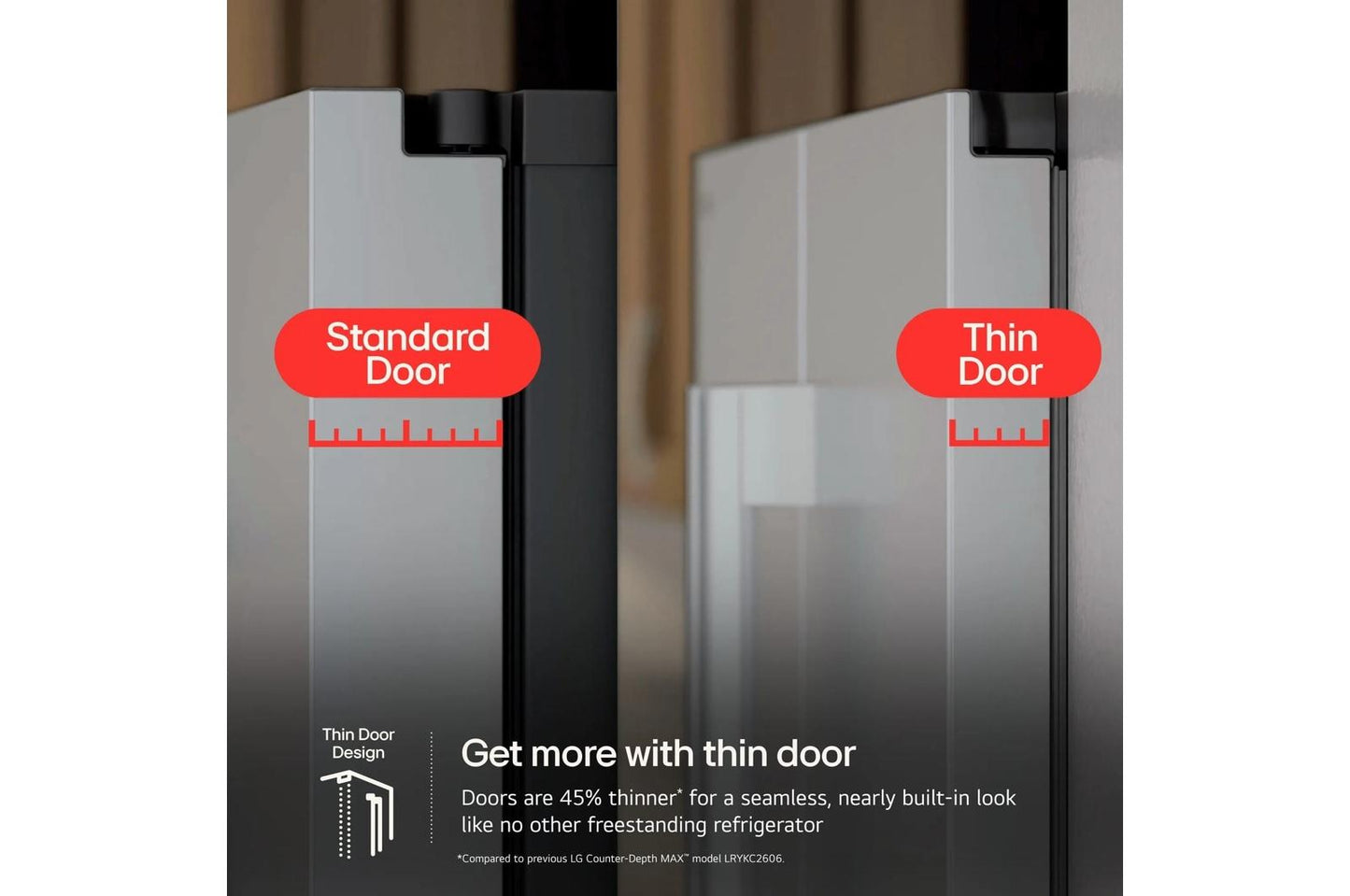 Lg LF25Z6211S 25 cu. ft. Counter-Depth MAX™ with Zero Clearance™ 3-Door French Door Refrigerator with Thin Door Design