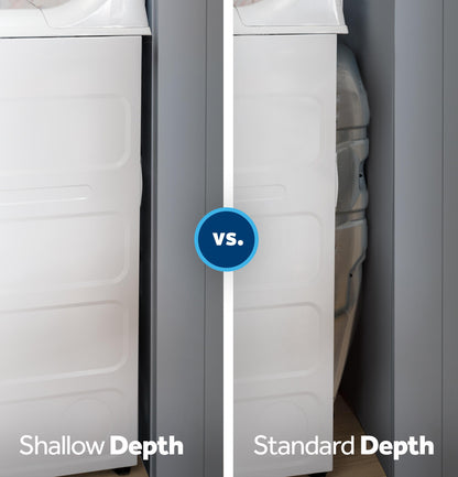 GTX38EASWWS GE® 6.2 cu. ft. Capacity Electric Dryer with Up To 120 ft. Venting and Shallow Depth