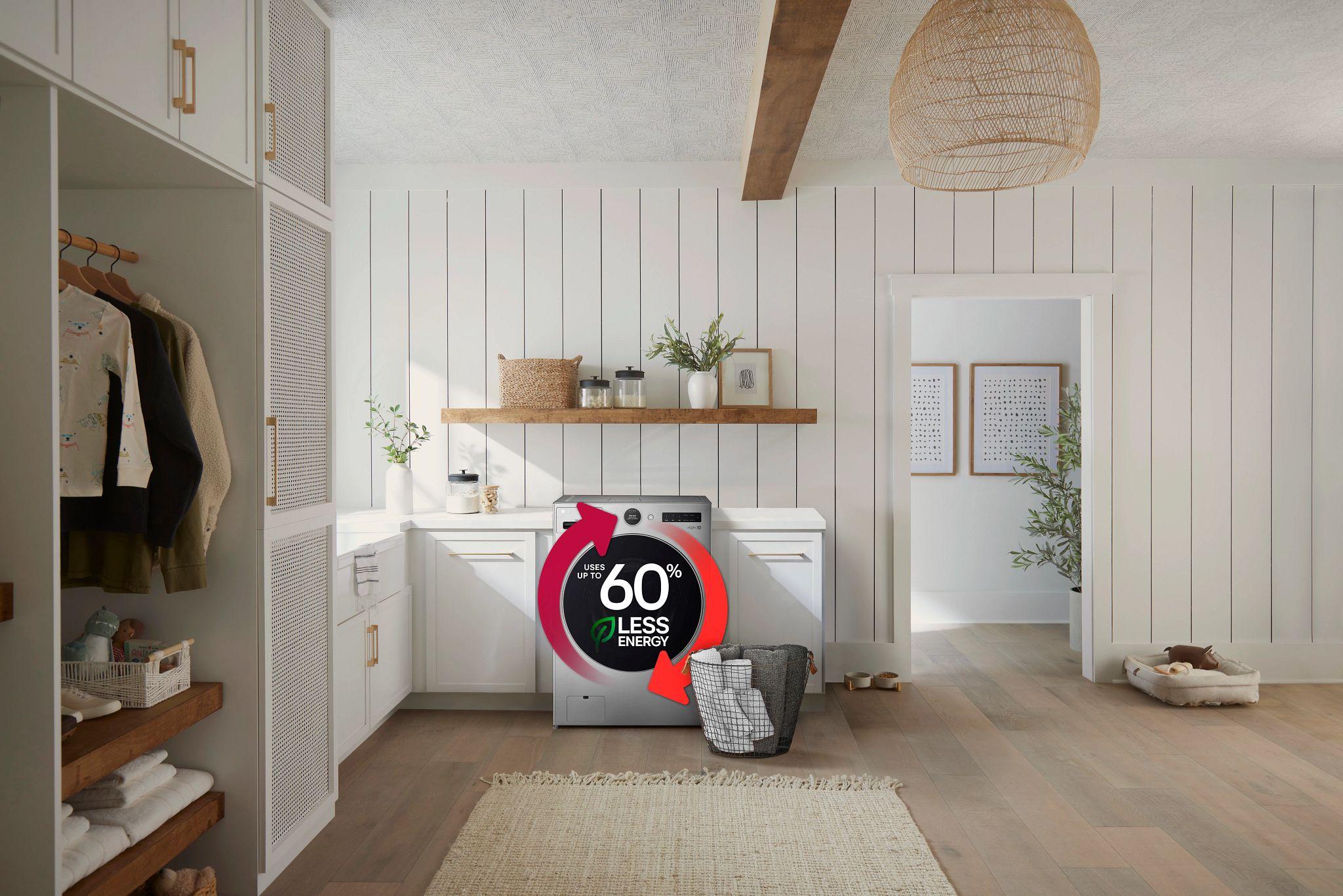 Lg WM6998HVA Ventless Washer/Dryer Combo LG WashCombo™ All-in-One 5.0 cu. ft. Mega Capacity with Inverter HeatPump™ Technology and Direct Drive Motor