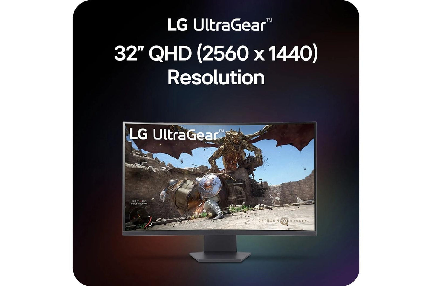 Lg 32G60WAB 32 Inch UltraGear™ QHD 180Hz 1ms AMD FreeSync™ HDR10 1000R Curved Gaming Monitor