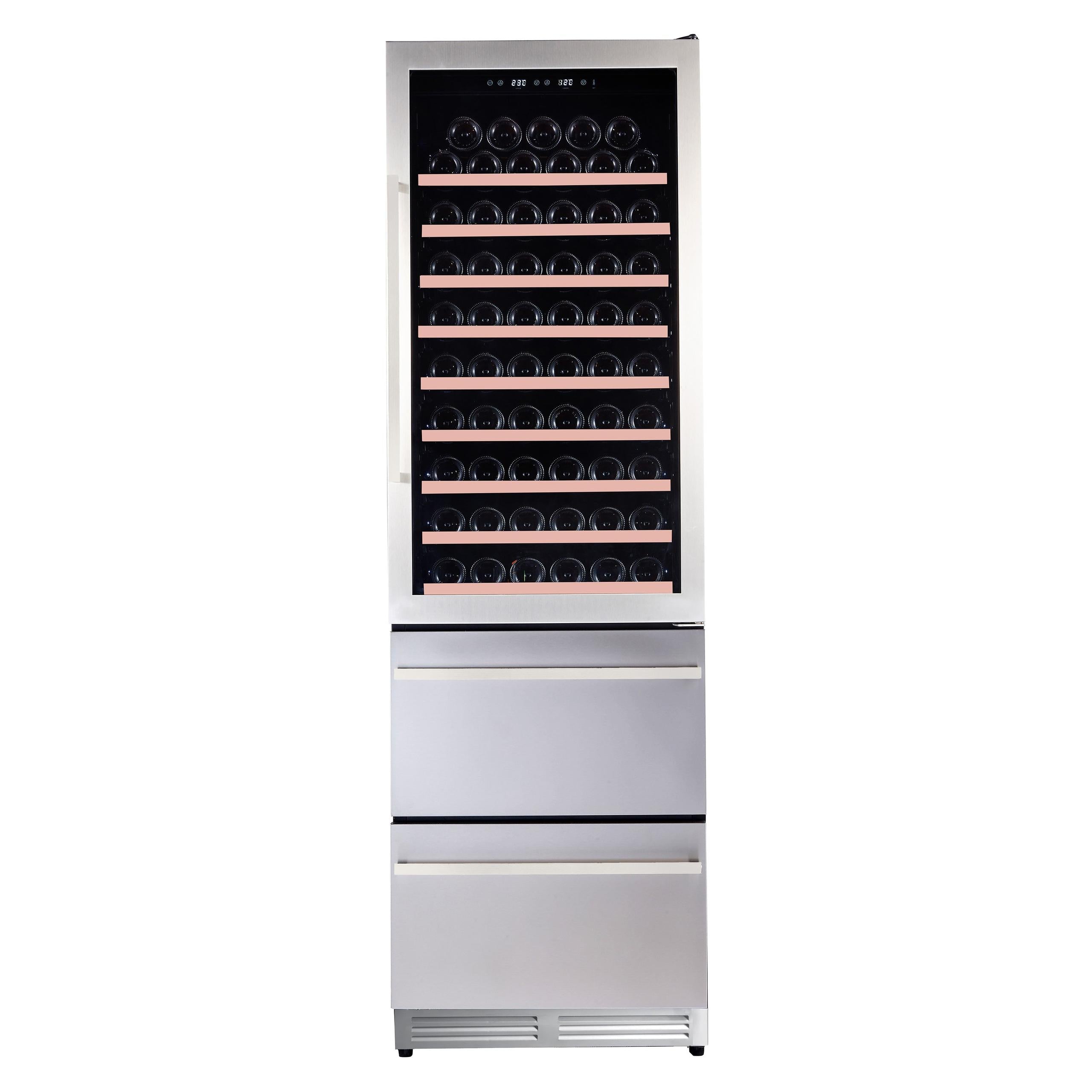 WCDD108E3S Avanti ELITE Series Wine Cooler, 2-Drawer Beverage Center, Stainless Steel - Stainless Steel / 108 Bottles