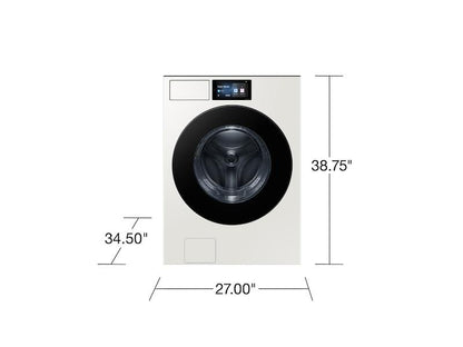 Samsung WF90F53ADY 5.3 cu. ft. Bespoke AI Ultra Capacity Front Load Washer with AI Home and AI OptiWash+ in Ivory