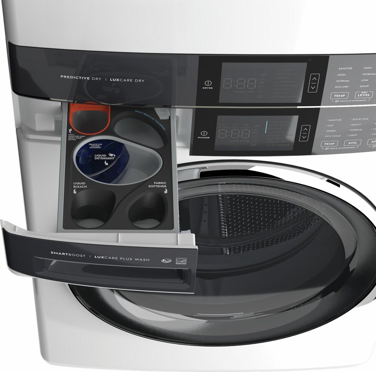 ELTG7600AW Electrolux Laundry Tower Single Unit Front Load 4.5 Cu. Ft. Washer & 8 Cu. Ft. Gas Dryer