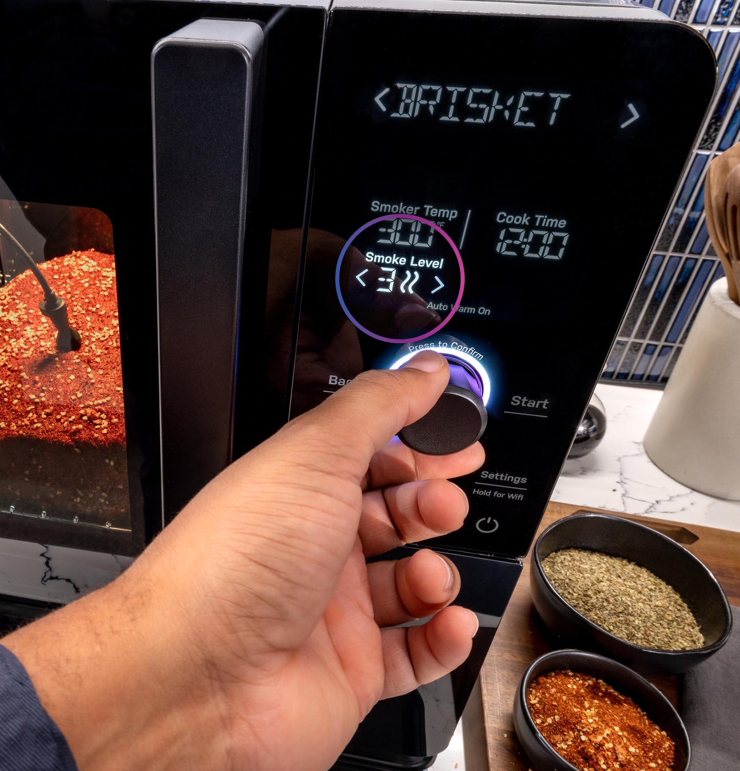 P9SBAAS6VBB GE Profile™ Smart Indoor Pellet Smoker