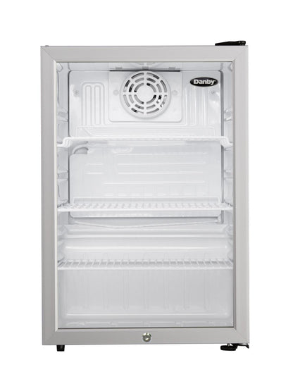 DAG026A2BDB Danby 2.6 cu. ft. Compact Glass Door Fridge in Platinum