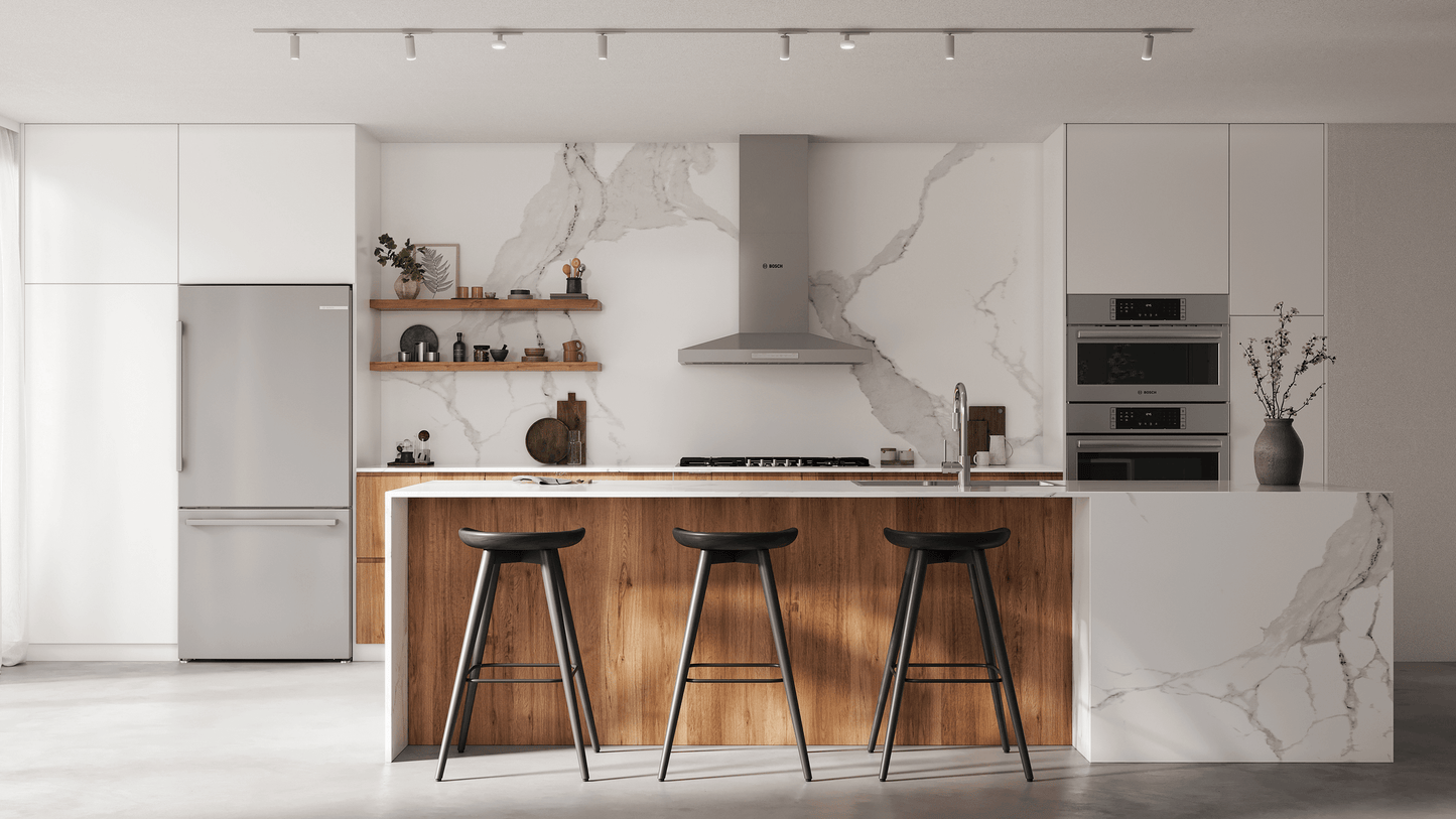 Bosch B33CM10SNS 100 Series, free-standing fridge-freezer with freezer at bottom, Brushed steel (with anti-fingerprint), Total No Frost