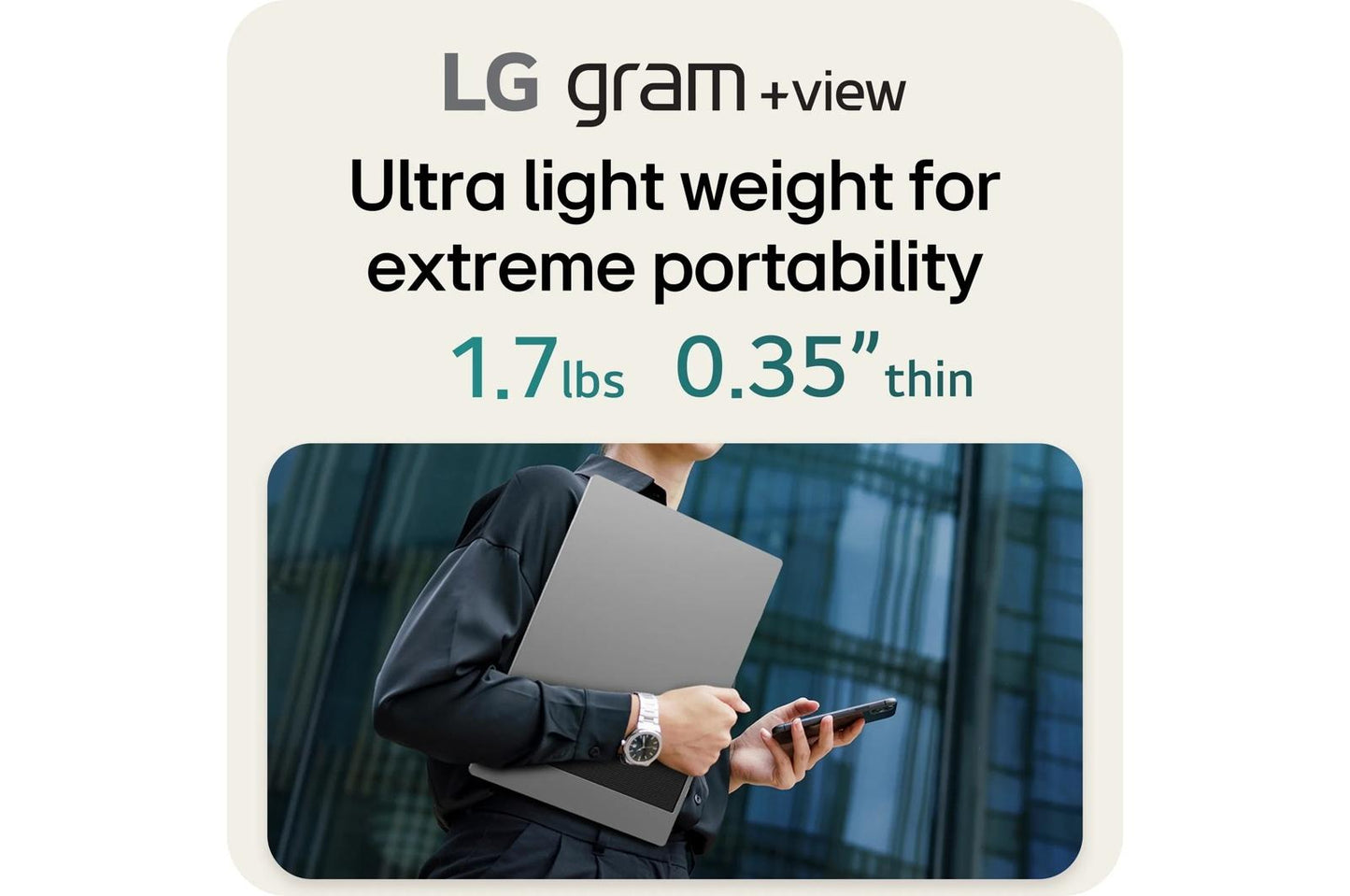 Lg 17MT70ASDU1 17 Inch LG gram +view IPS Portable Monitor, Silver