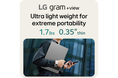 Lg 17MT70ASDU1 17 Inch LG gram +view IPS Portable Monitor, Silver