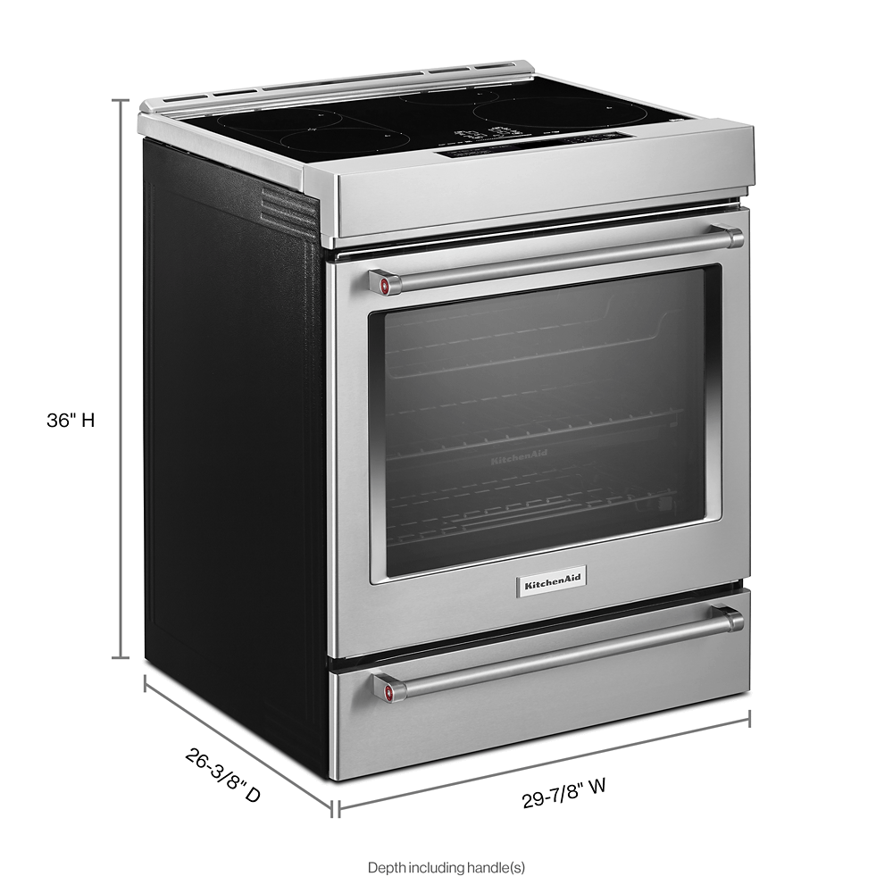 Kitchenaid 30-Inch 4-Element Induction Slide-In Convection Range with Air Fry