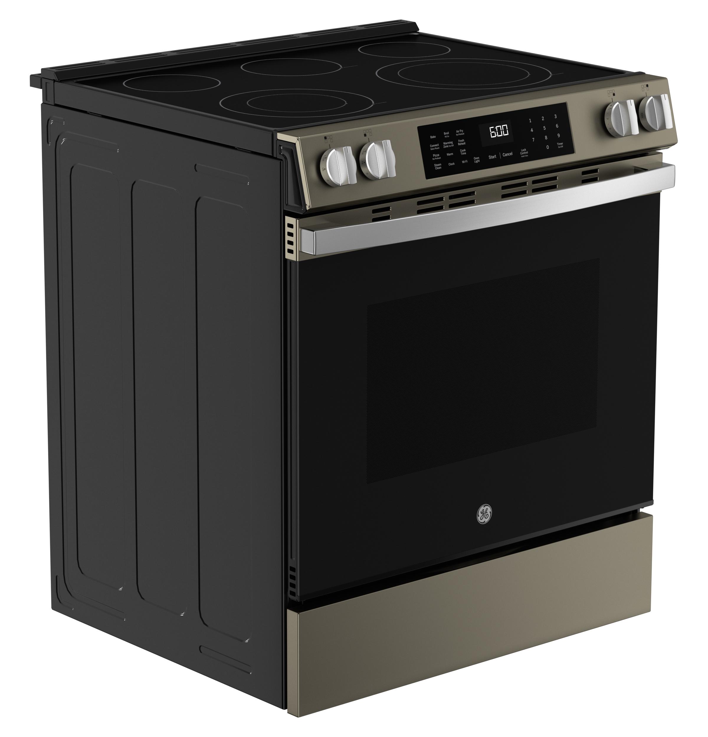 GRS600AVES GE® 30" Slide-In Electric Convection Range with No Preheat Air Fry and EasyWash™ Oven Tray