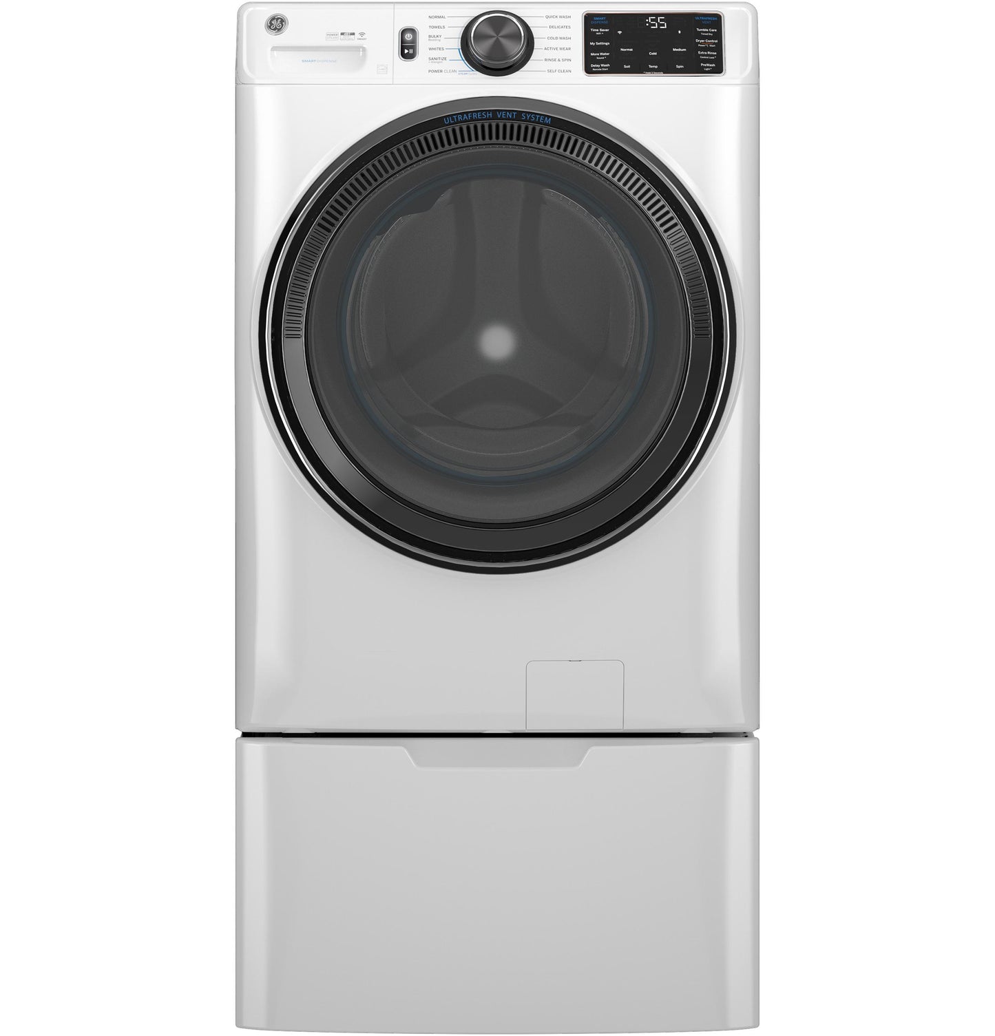 GFW655SSVWW GE® ENERGY STAR® 5.0 cu. ft. Capacity Smart Front Load Steam Washer with SmartDispense™ UltraFresh Vent System with OdorBlock™ and Steam