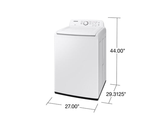Samsung WA41A3000AW 4.1 cu. ft. Capacity Top Load Washer with Soft-Close Lid and 8 Washing Cycles in White