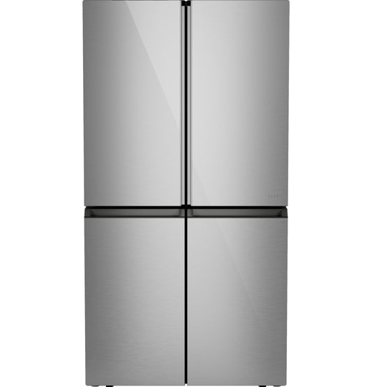 Cafe CHE23DM5WS5 CAF(EBACK)™ ENERGY STAR® 22.9 Cu. Ft. Smart Counter-Depth Quad-Door Refrigerator in Platinum Glass with Dual-Dispense AutoFill Pitcher
