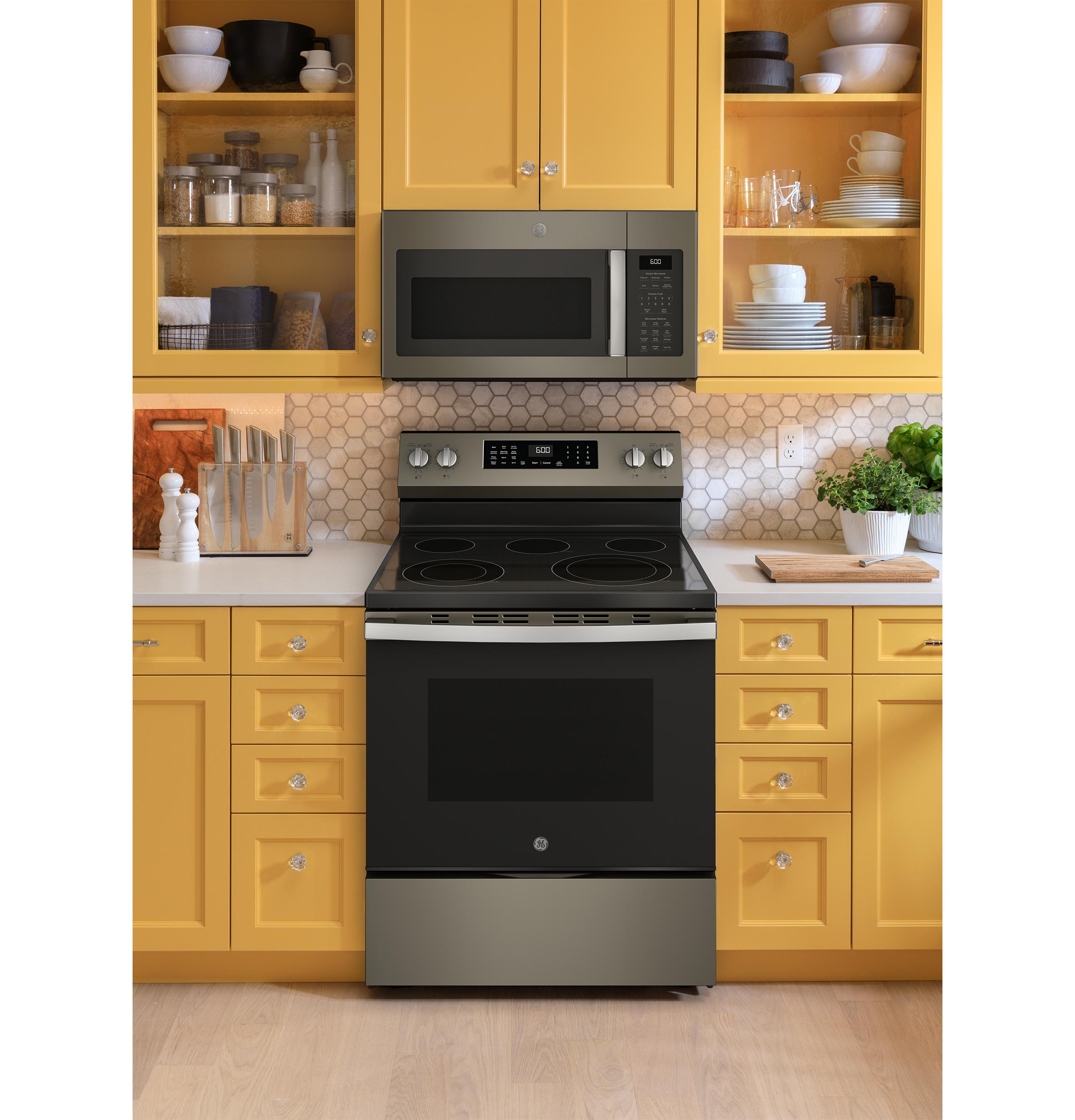 GRF600AVES GE® 30" Free-Standing Electric Convection Range with No Preheat Air Fry and EasyWash™ Oven Tray