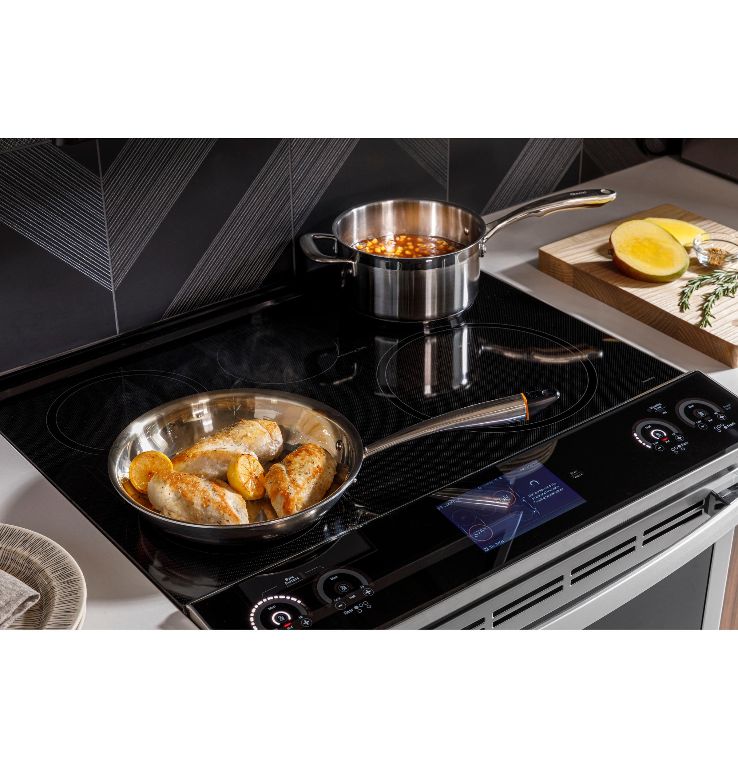 PHS93EYPFS GE Profile™ ENERGY STAR® 30" Smart Slide-In Fingerprint Resistant Front-Control Induction and Convection Range with No Preheat Air Fry