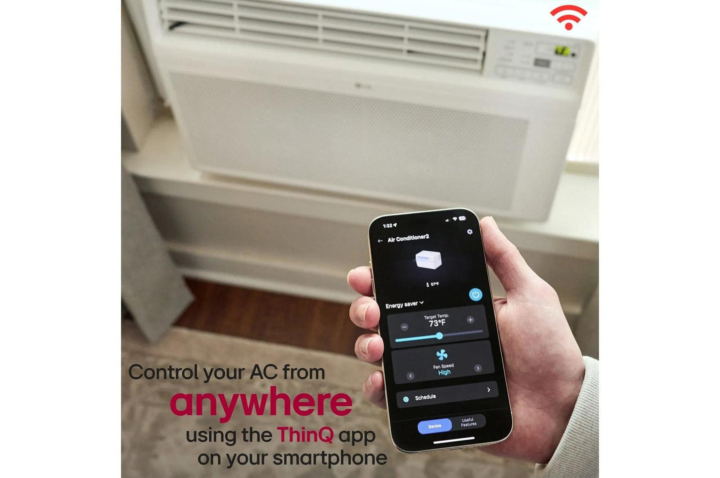 Lg LW1223ERSM 12,000 BTU Smart Wi-Fi Enabled Window Air Conditioner  Cools Up To 550 sq. ft.