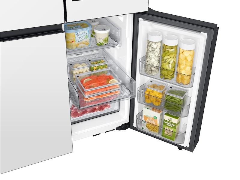 Samsung RF29DB990012 Bespoke 4-Door Flex™ Refrigerator (29 cu. ft.) with AI Family Hub+™ and AI Vision Inside™ in White Glass