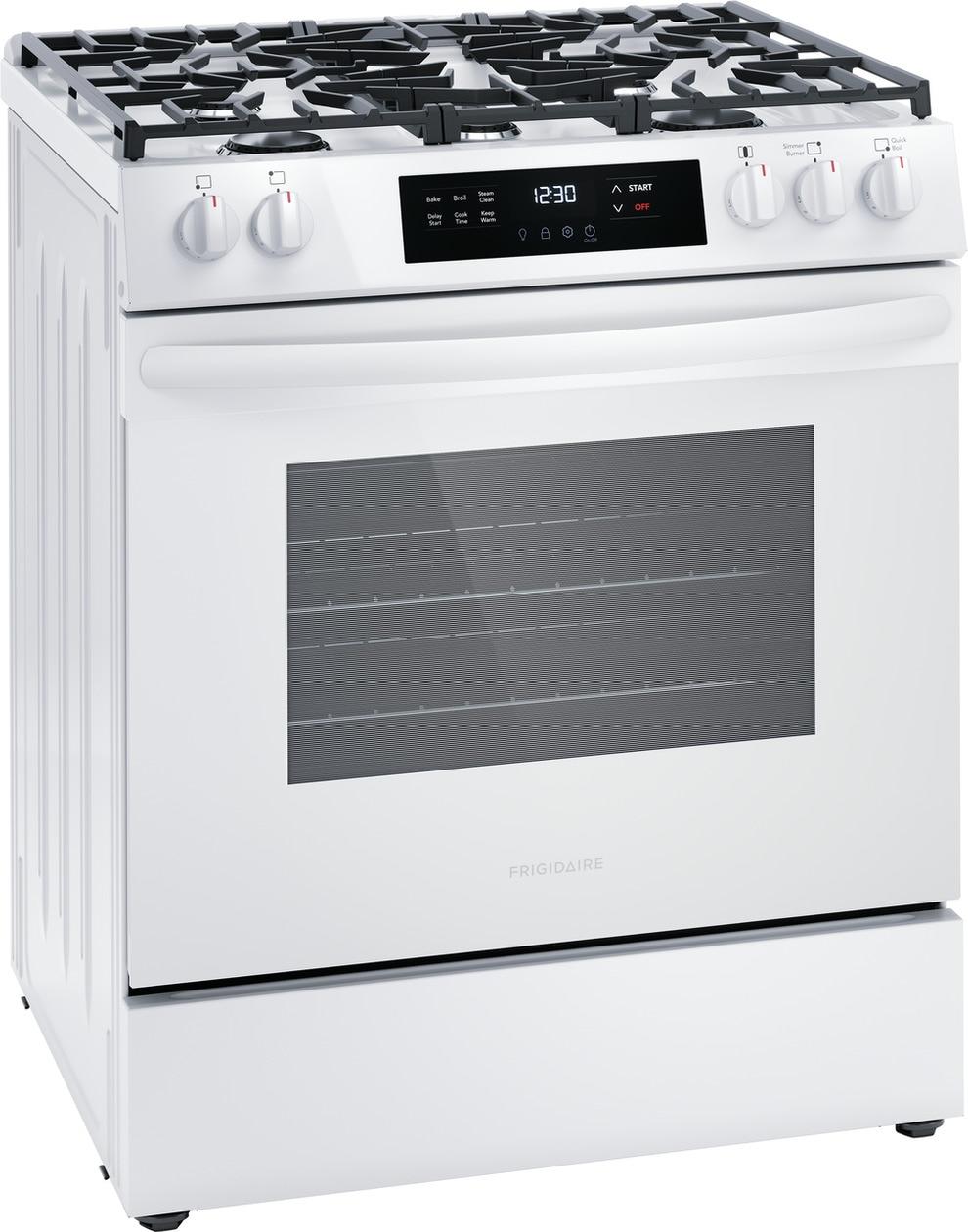 Frigidaire FCFG3062AW 30" Front Control Gas Range with Quick Boil