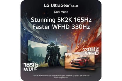 Lg 45GX950AB 45 Inch UltraGear™ evo OLED 5K2K WUHD 165Hz or WFHD Dual Mode 330Hz 0.03ms G-sync Compatible DisplayPort 2.1 Gaming Monitor