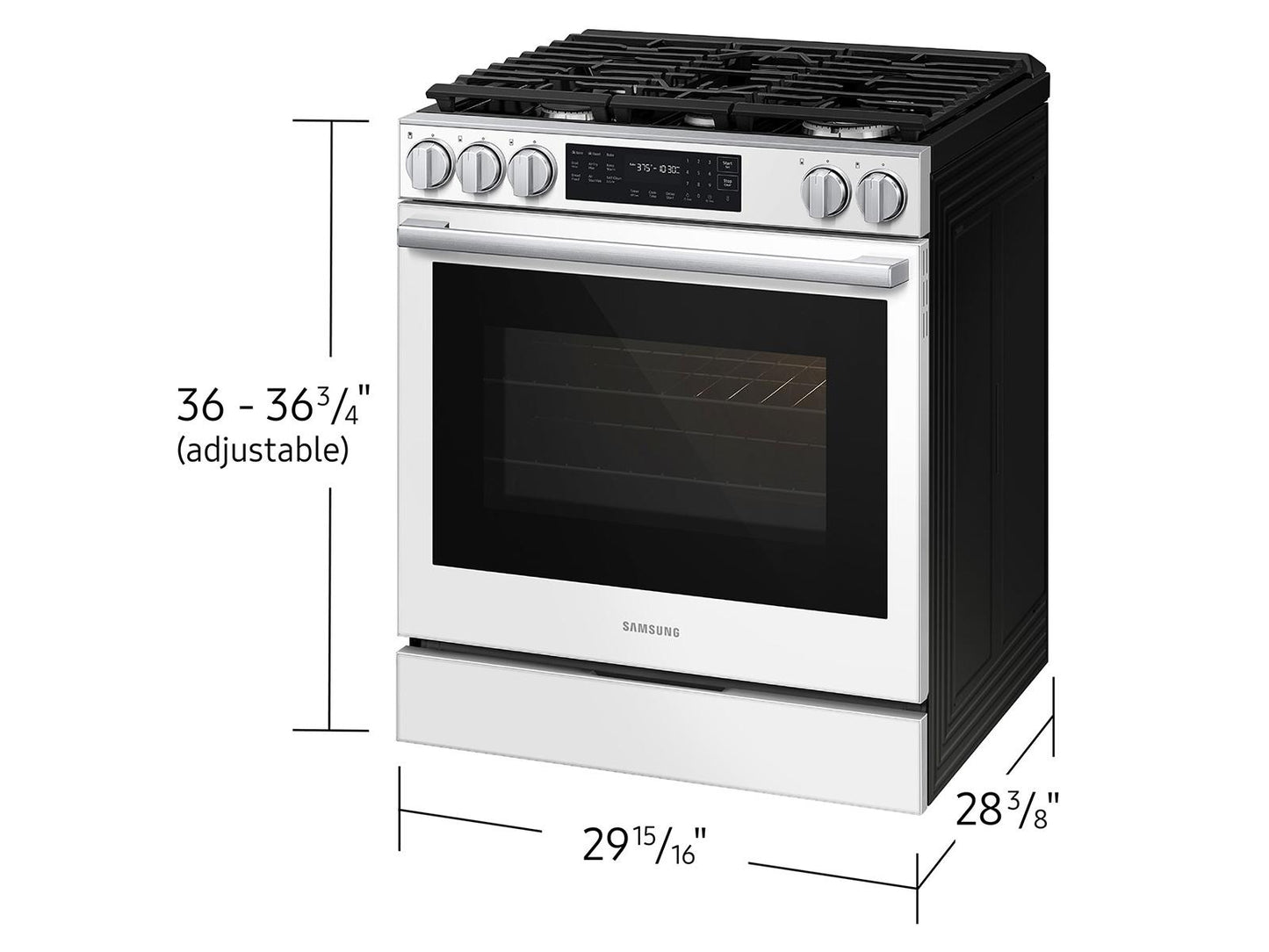 Samsung NSG80H60SW Bespoke Smart Slide-in Gas Range Pro Style Design  Air Fry Max  True Convection