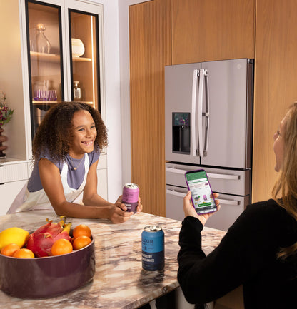 PVD28HYYFS GE Profile™ ENERGY STAR® 27.9 Cu. Ft. Smart 4-Door French-Door Refrigerator with Kitchen Assistant™