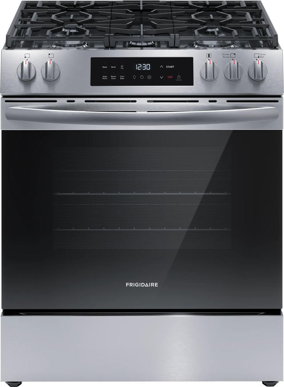 Frigidaire FCFG3082BS 30" Front Control Gas Range with Air Fry