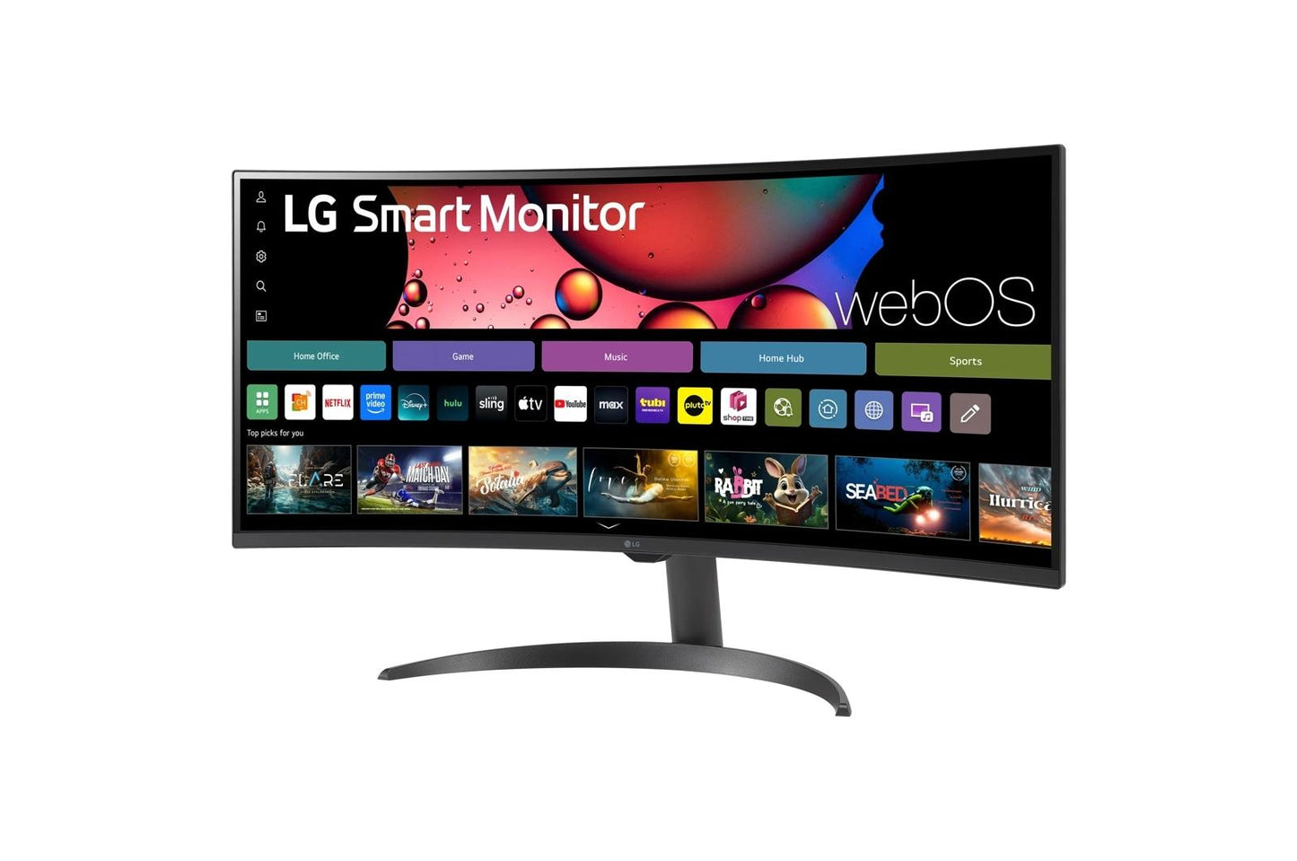 Lg 34SR60QCB 34 Inch Smart Monitor WQHD 1440P Curved Screen 100Hz with webOS