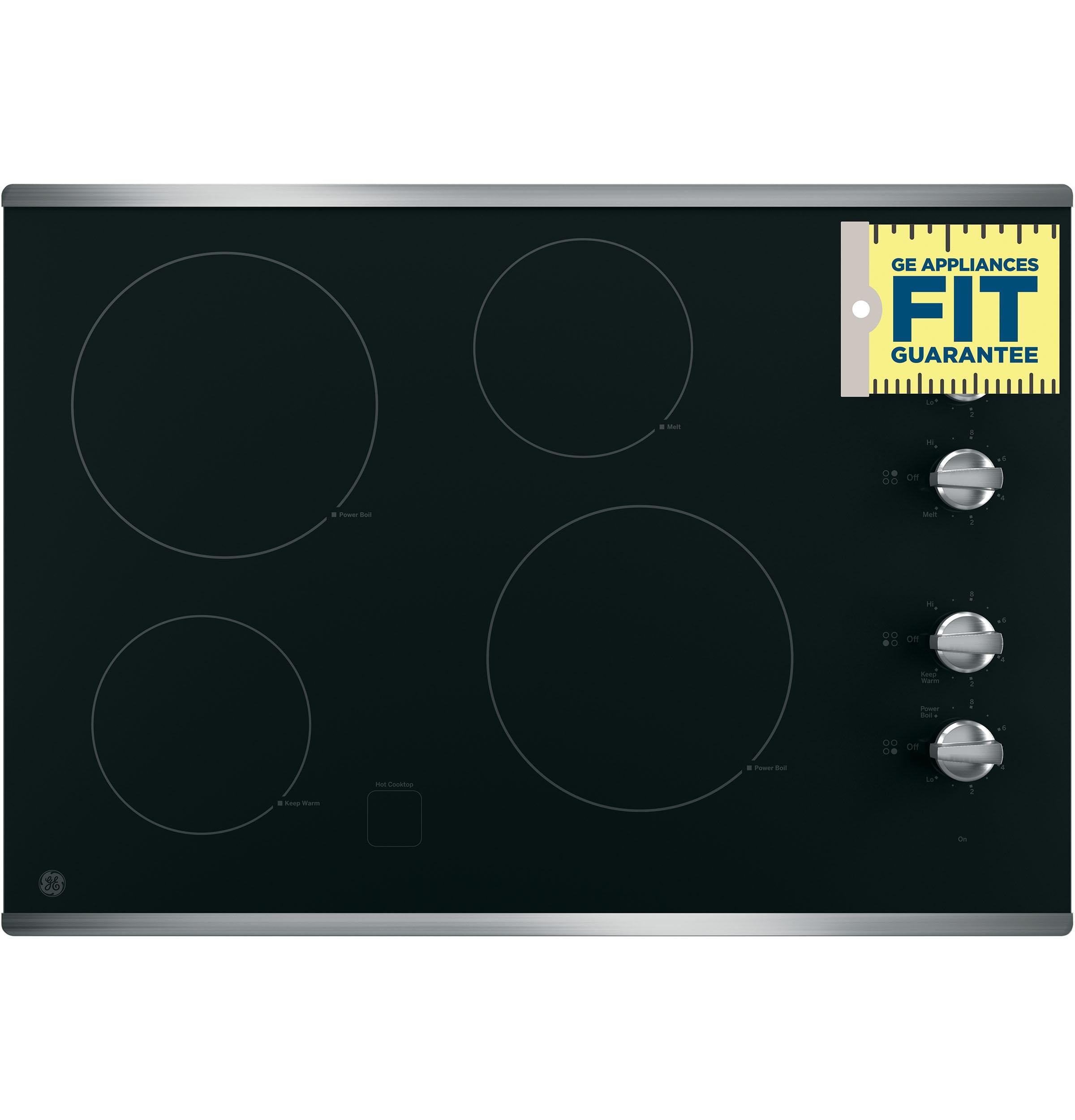 JP3030SWSS GE® 30" Built-In Knob Control Electric Cooktop