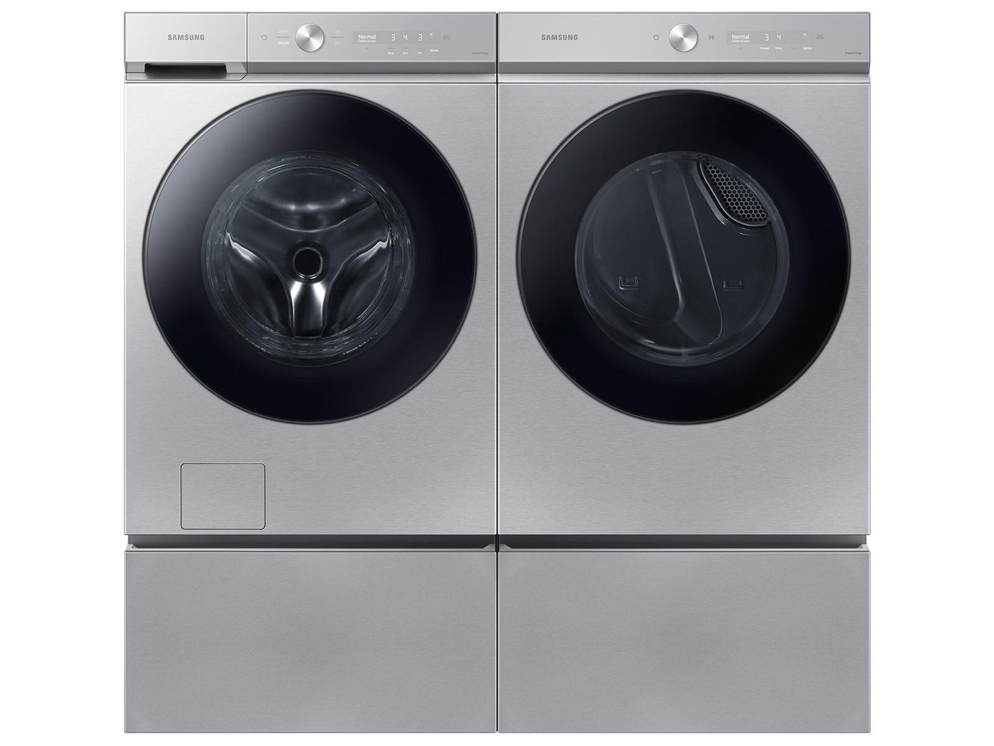 Samsung DVG53BB8700T Bespoke 7.6 cu. ft. Ultra Capacity Gas Dryer with Super Speed Dry and AI Smart Dial in Silver Steel