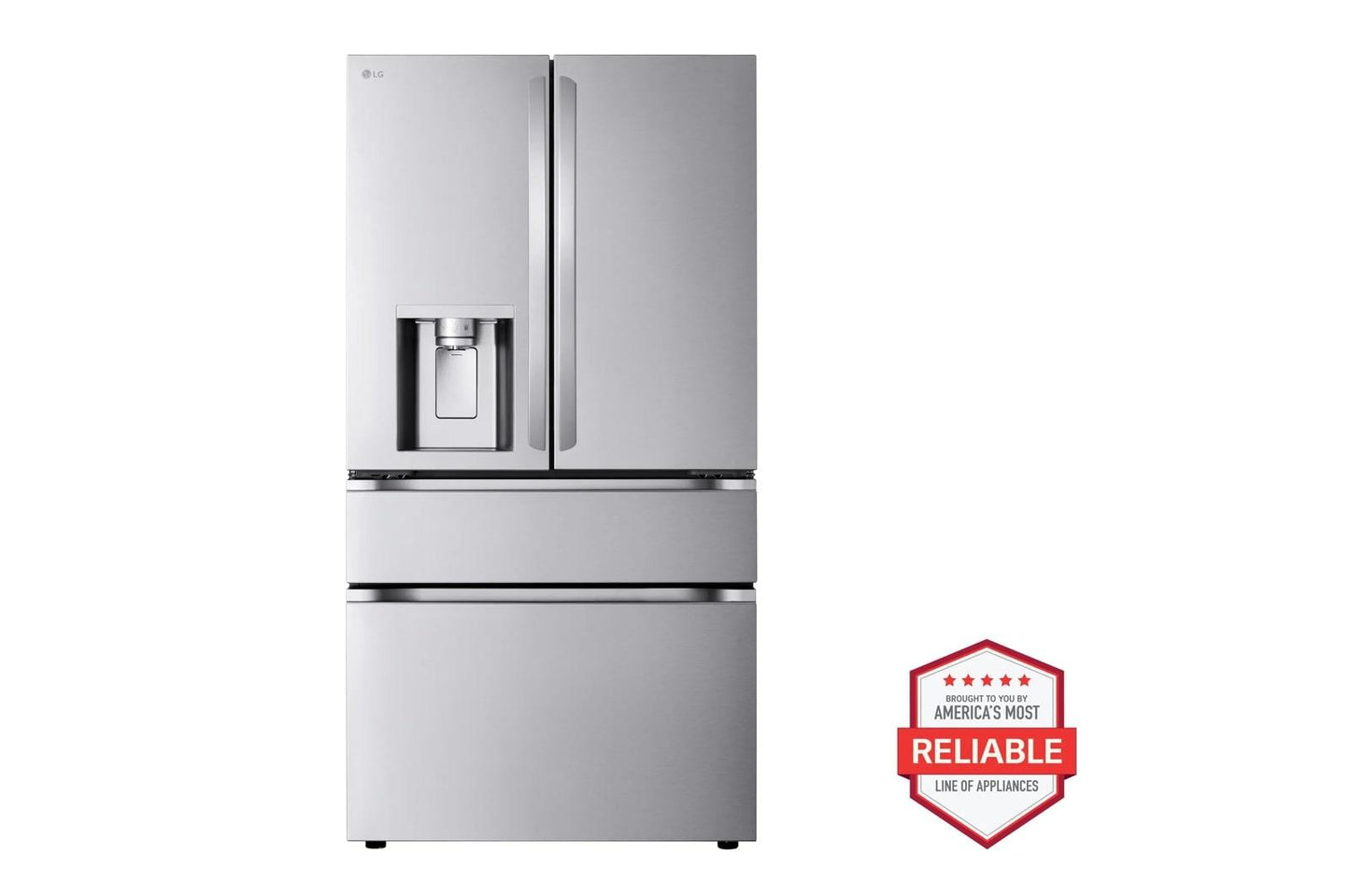 Lg LF29H8330SLSGL6335XMVEL2125XLDNPM654S 29 cu. ft. Smart Standard-Depth MAX™ 4-Door French Door Refrigerator with Slide-in Gas Range, FlushFit™ Top Control Dishwasher and Microwave Kitchen Package in Stainless Steel