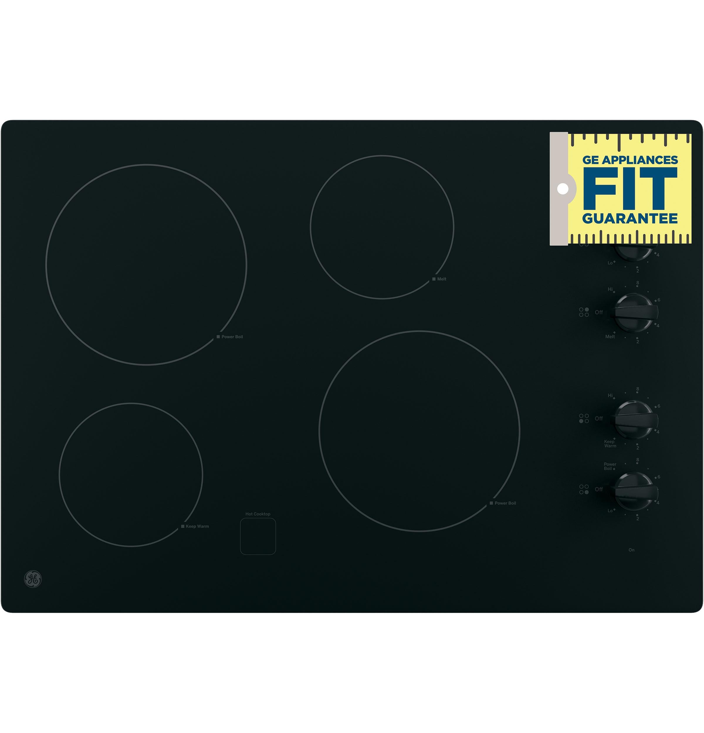 JP3030DWBB GE® 30" Built-In Knob Control Electric Cooktop