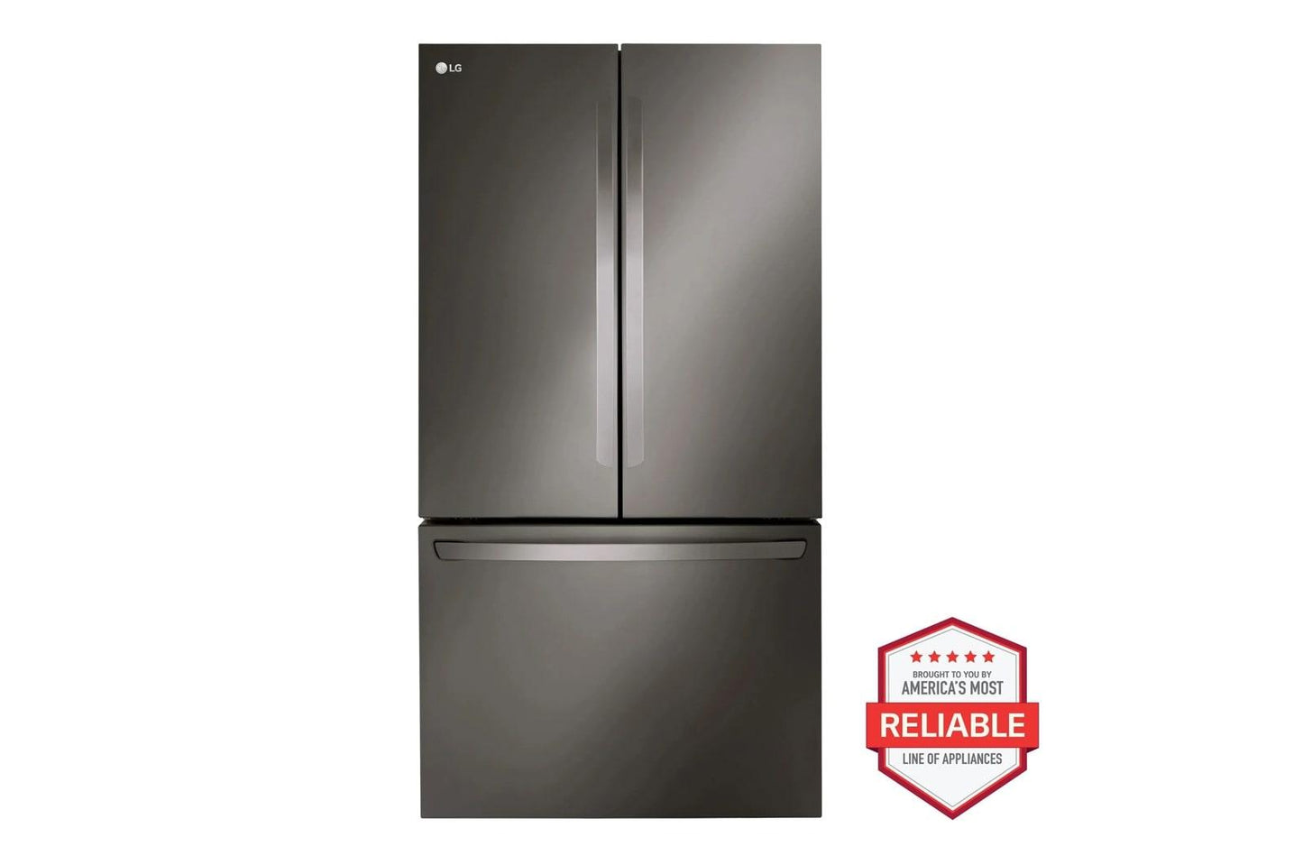 Lg LRFLC2706D 36" Wide, 27 cu ft. 3 Door French Door, C/Depth Refrigerator with Internal Water Dispenser, PrintProof Black Stainless Steel