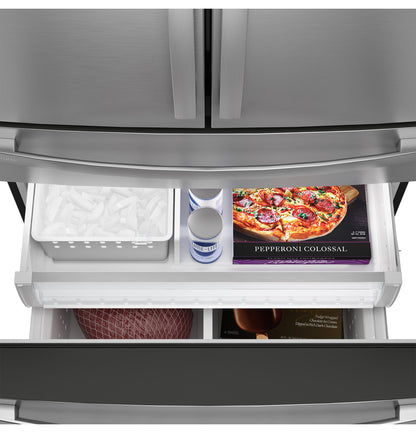 PJE23BYWFS GE Profile™ ENERGY STAR® 23.2 Cu. Ft. Smart Counter-Depth Fingerprint Resistant 4-Door French-Door Refrigerator