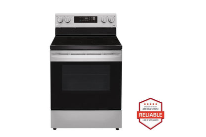 Lg LRFLC2706SLREL6321SMVEM1621YLDFN3432T 27 cu. ft. Smart Counter-Depth MAX™ French Door Refrigerator with Freestanding Electric Range, Front Control Dishwasher and Microwave Kitchen Package in Stainless Steel