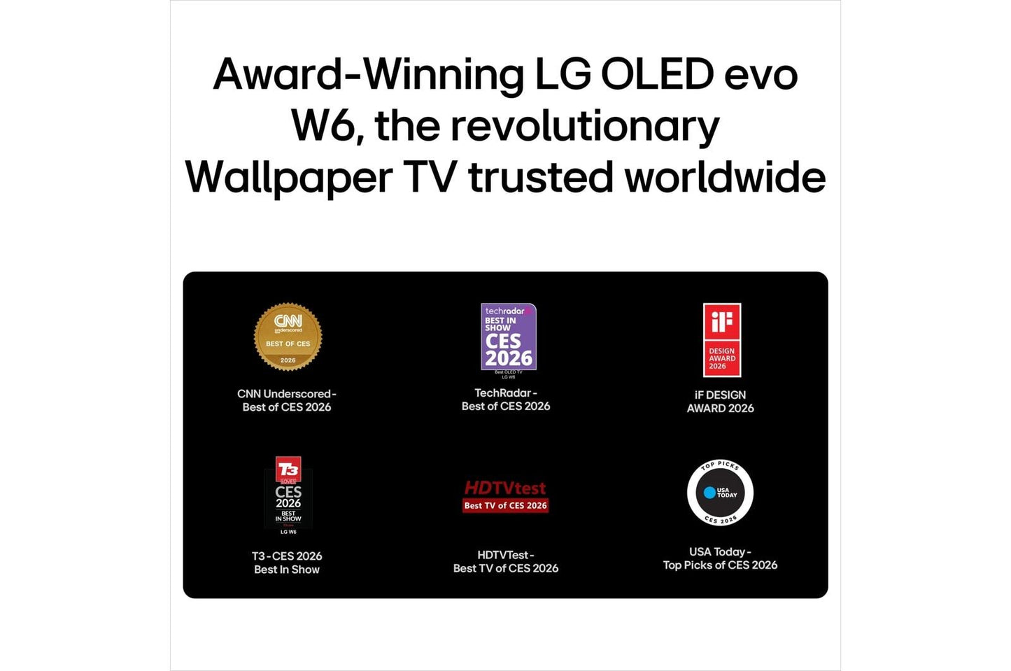 Lg OLED77W6PUA 77 Inch Class LG OLED evo AI W6 4K Smart TV 2026 with Wallpaper Design and Supplied Flush Wall Mount