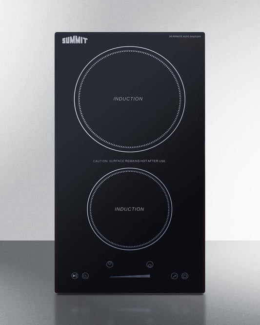 Summit SINCH115V2B 12" Wide 115v 2-zone Induction Cooktop With Safety Shutoff