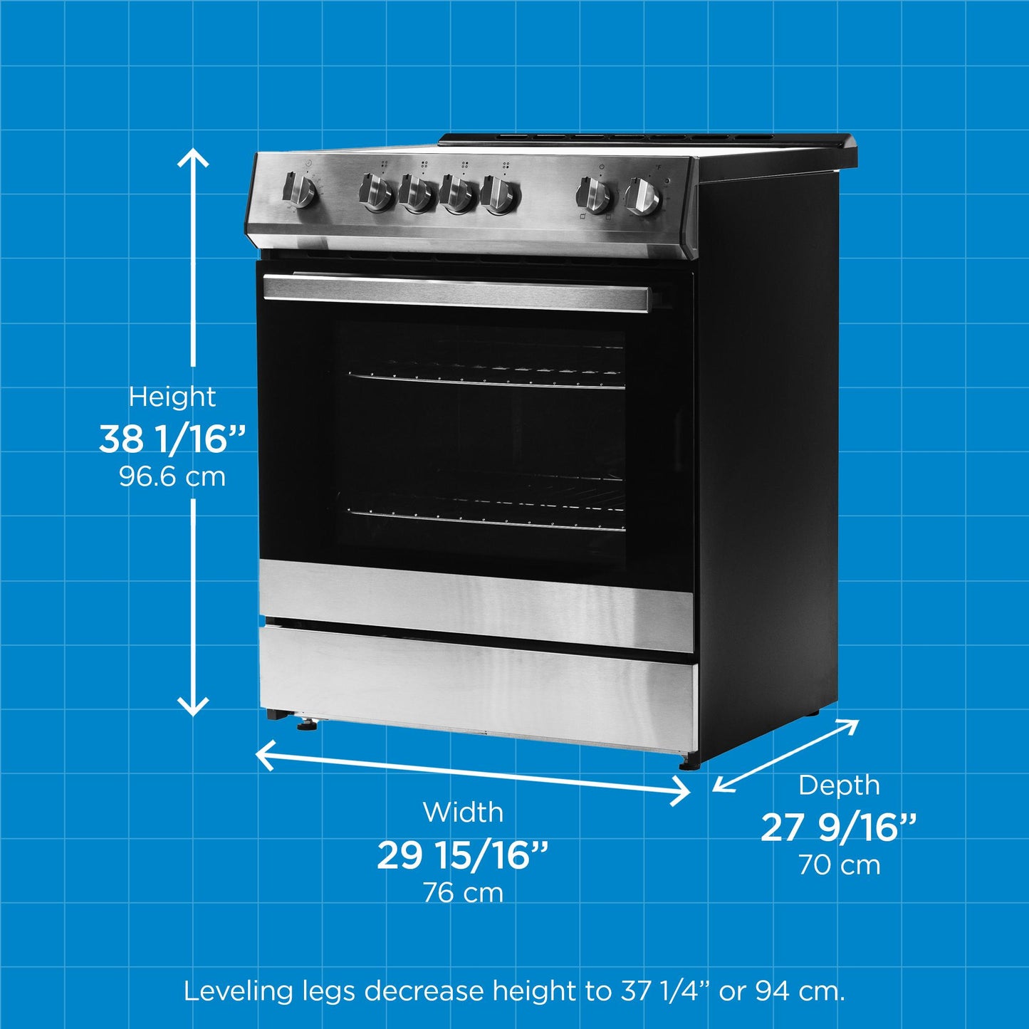 DRRM300BSS Danby 30"" Slide in Smooth Top Electric Range with Knob Controls in Stainless Steel