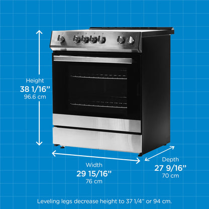 DRRM300BSS Danby 30"" Slide in Smooth Top Electric Range with Knob Controls in Stainless Steel