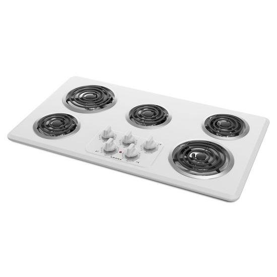 36-inch Electric Cooktop with 5 Elements - white