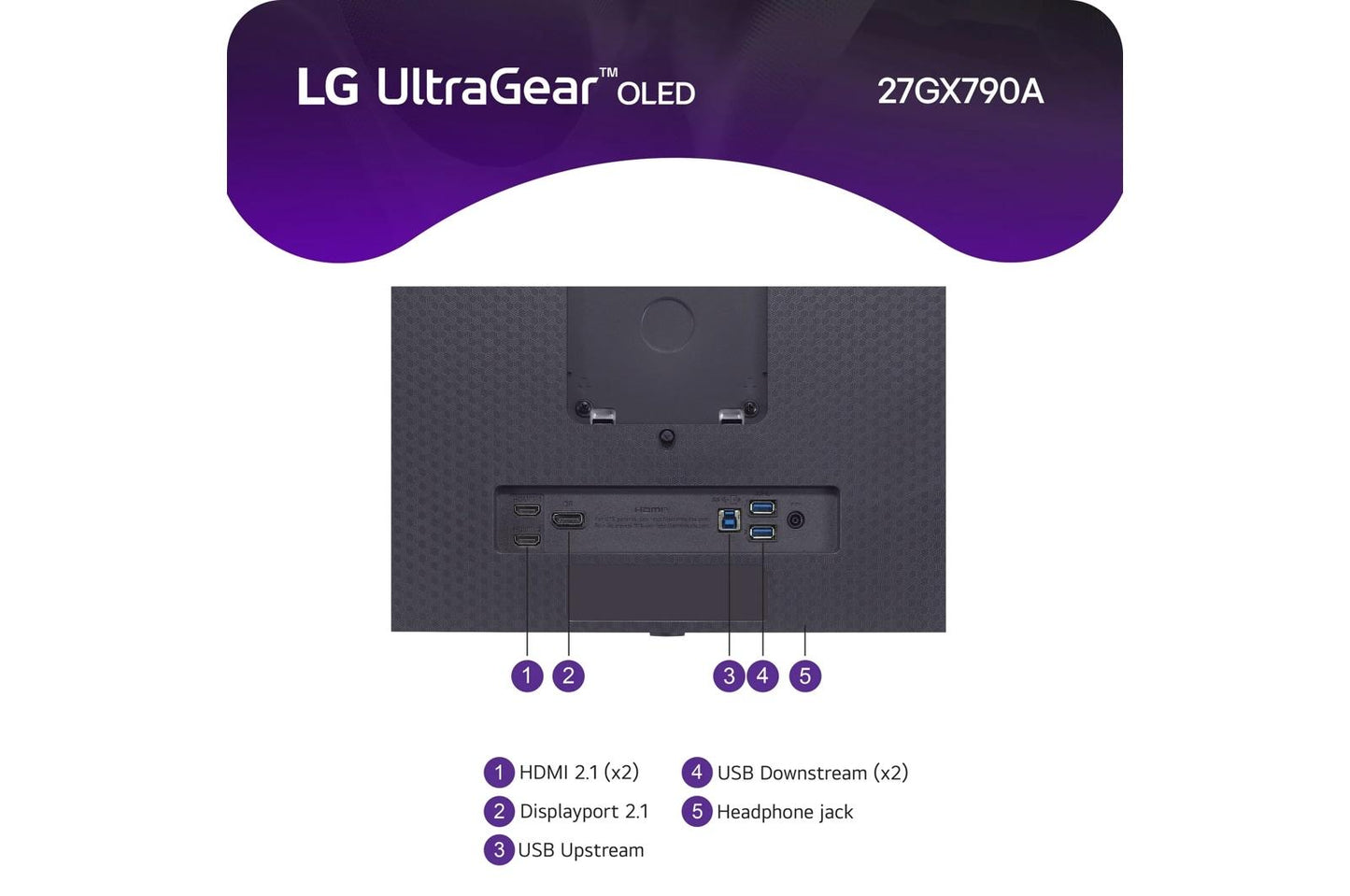 Lg 27GX790AB 27 Inch UltraGear OLED QHD 1440P 480Hz 0.03ms G-Sync® Compatible DisplayPort 2.1 Gaming Monitor